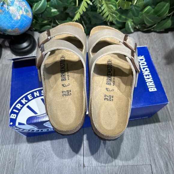 Birkenstock New w/ Box Arizona Tobacco Brown Oiled Leather Men’s 43 M 10 - Picture 6 of 8